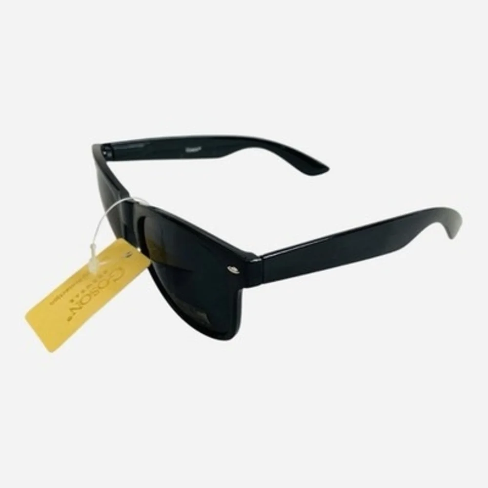 Goson Eyewear Retro Black Gloss Frame UV400 Protection Sunglasses NWT